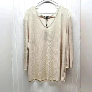 NWT-ADRIANNA PAPELL Tunic/Top Striped, Stretchy, Long Sleeve, 3X